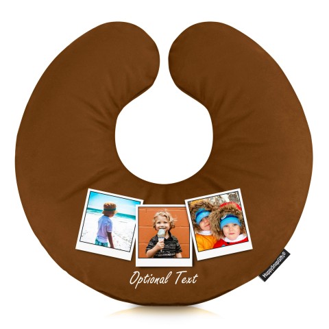 (30cm) (Polaroid Style Photo Print) Brown Soft Velvet Polyester Fabric (Optional Personalised Gift Text)
