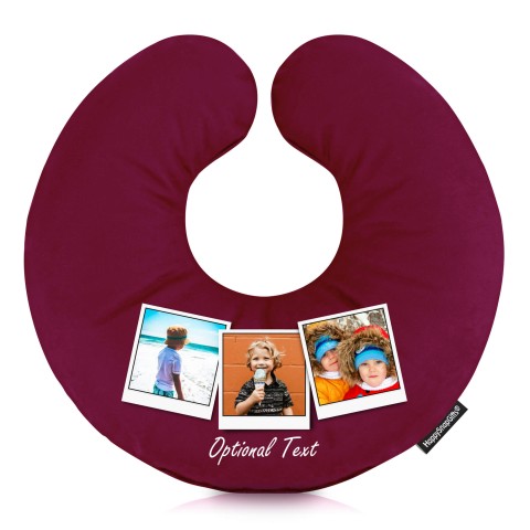 (30cm) (Polaroid Style Photo Print) Burgundy Soft Velvet Polyester Fabric (Optional Personalised Gift Text)