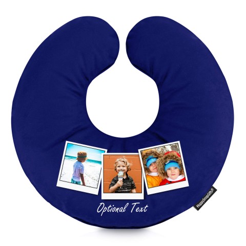 (30cm) (Polaroid Style Photo Print) Navy Blue Soft Velvet Polyester Fabric (Optional Personalised Gift Text)