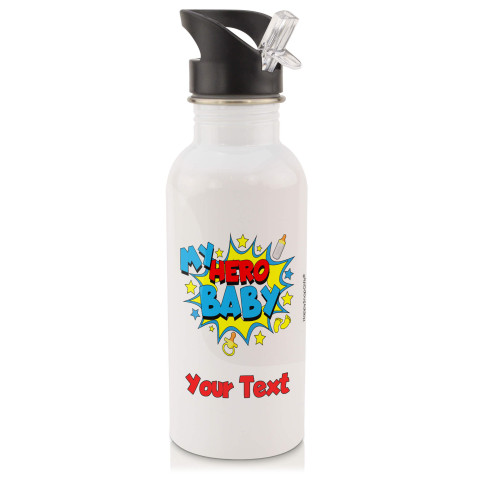 in White with Drinking Straw (Baby) (Personalised with Text)