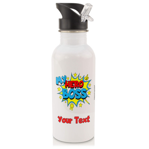 in White with Drinking Straw with My Hero Boss Design