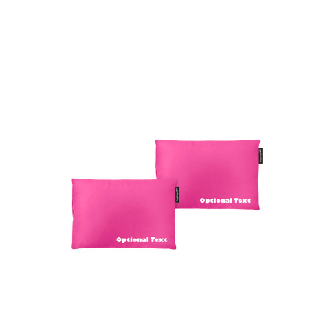 - 30cm x 20cm Twin Pack and Removable Cover with Zip - Bubblegum Pink Cotton Fabric (Personalised with Text)