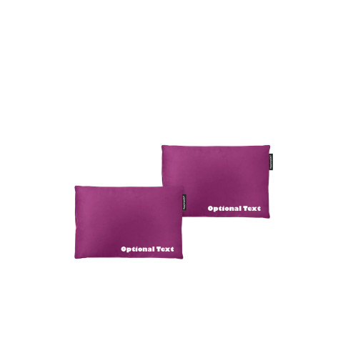 - 30cm x 20cm Twin Pack and Removable Cover with Zip - Purple Cotton Fabric (Personalised with Text)