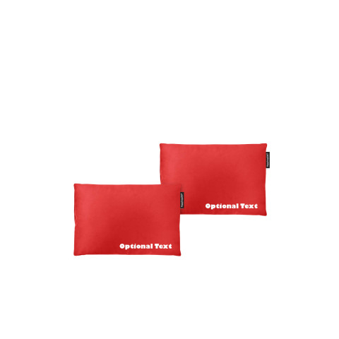 - 30cm x 20cm Twin Pack and Removable Cover with Zip - Red Cotton Fabric (Personalised with Text)