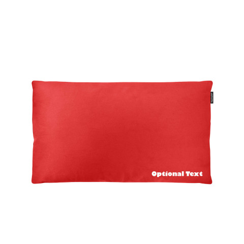 - 70cm x 40cm (Low Profile) and Removable Cover with Zip - Red Cotton Fabric (Personalised with Text)