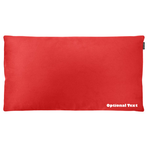 - 91cm x 48cm (King Size) and Removable Cover with Zip - Red Cotton Fabric (Personalised with Text)