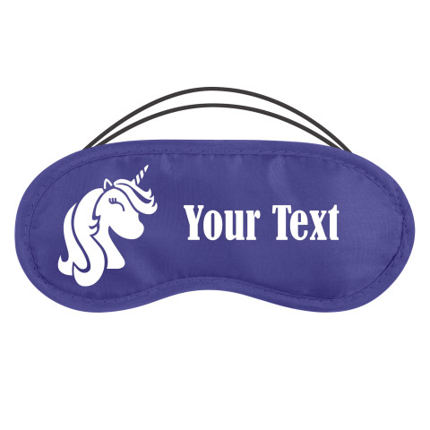 - Royal Blue with Unicorn Print Polyester (Personalised with Text)