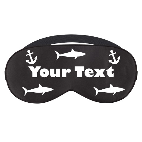- Black with Sharks and Anchor Print (Personalised with Text)