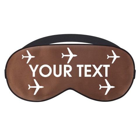 - Brown with Aeroplane Design (Personalised with Text)