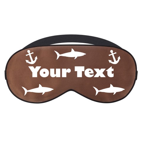 - Brown with Sharks and Anchor Print (Personalised with Text)