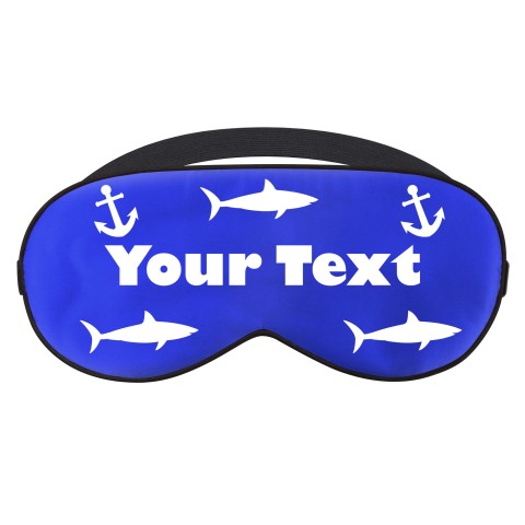 - Royal Blue with Sharks and Anchor Print (Personalised with Text)