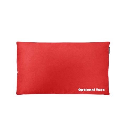 - 70cm x 40cm (Standard Filling) and Removable Cover - Red Cotton Fabric (Personalised with Text)