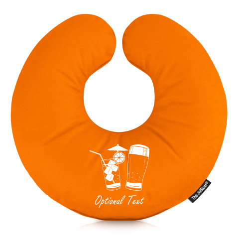(30cm) with Drinks Icons - Orange Mock Suede Polyester Fabric (Personalised with Text)