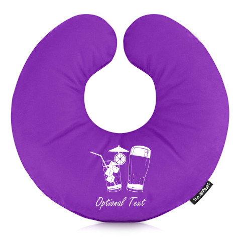 (30cm) with Drinks Icons - Purple Mock Suede Polyester Fabric (Personalised with Text)