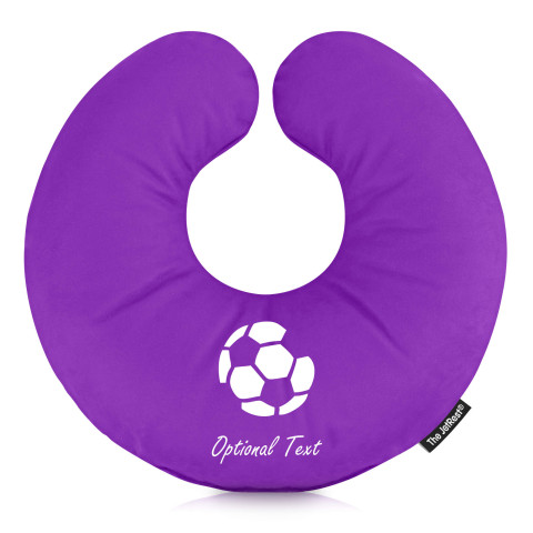 (30cm) with Football Icon - Purple Mock Suede Polyester Fabric (Personalised with Text)