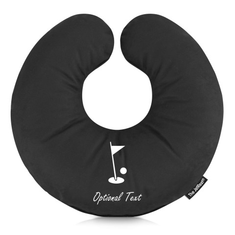 (30cm) with Golf Icon - Black Mock Suede Polyester Fabric (Personalised with Text)
