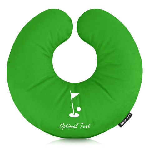 (30cm) with Golf Icon - Bright Green Mock Suede Polyester Fabric (Personalised with Text)