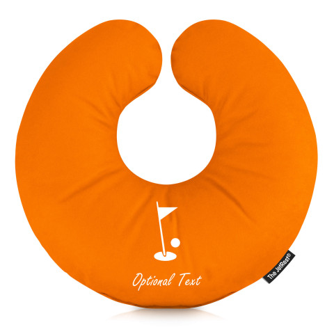 (30cm) with Golf Icon - Orange Mock Suede Polyester Fabric (Personalised with Text)