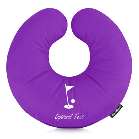 (30cm) with Golf Icon - Purple Mock Suede Polyester Fabric (Personalised with Text)