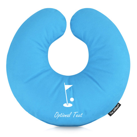 (30cm) with Golf Icon - Sky Blue Mock Suede Polyester Fabric (Personalised with Text)
