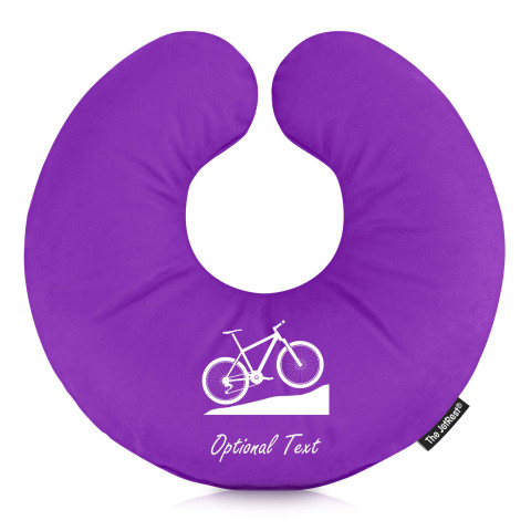 (30cm) with Mountain Biking Icon - Purple Mock Suede Polyester Fabric (Personalised with Text)
