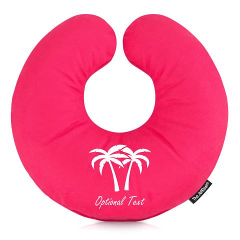 (30cm) with Palm Tree Icons - Fuchsia Pink Mock Suede Polyester Fabric (Personalised with Text)