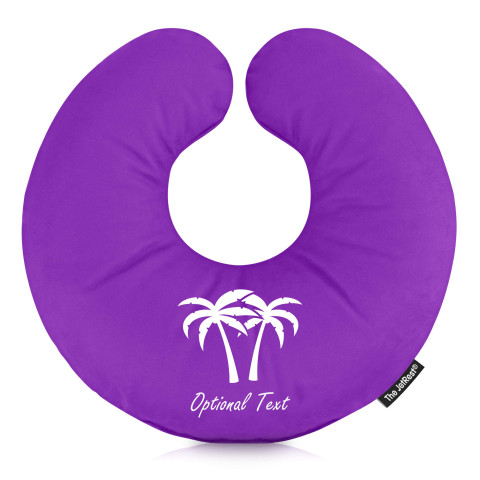 (30cm) with Palm Tree Icons - Purple Mock Suede Polyester Fabric (Personalised with Text)
