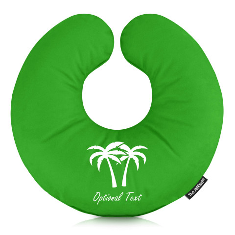 (30cm) with Palm Tree Icons - Bright Green Mock Suede Polyester Fabric (Personalised with Text)