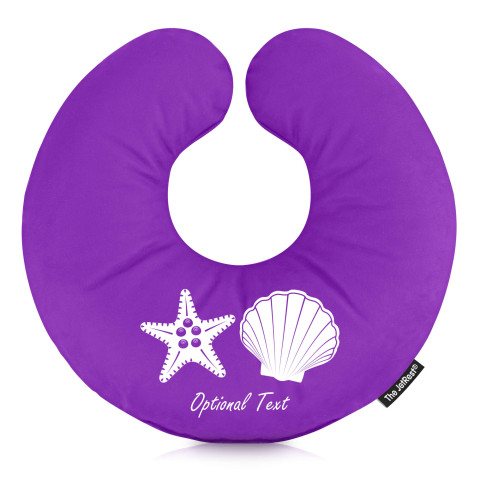 (30cm) with Starfish & Shell Icons - Purple Mock Suede Polyester Fabric (Personalised with Text)