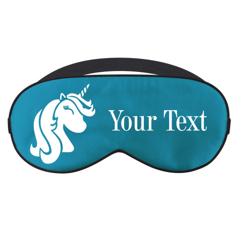 - Peacock Blue with Unicorn Print (Personalised with Text)