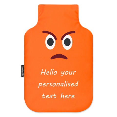 Standard (2 Litre) Size - Angry Face Mock Suede Polyester Fabric (Personalised with Text)