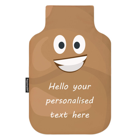 Standard (2 Litre) Size - Happy Poo Mock Suede Polyester Fabric (Personalised with Text)