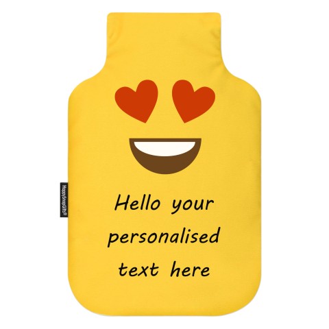 Standard (2 Litre) Size - Love Heart Eyes Mock Suede Polyester Fabric (Personalised with Text)