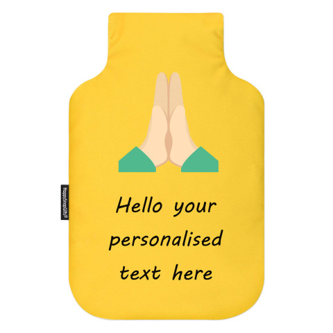 Standard (2 Litre) Size - Praying Hands Mock Suede Polyester Fabric (Personalised with Text)