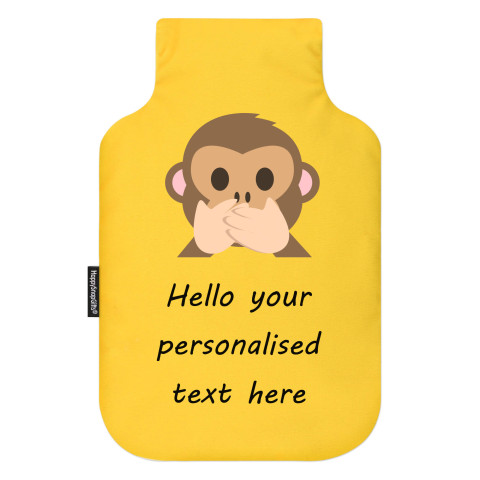 Standard (2 Litre) Size - Speak no Evil Monkey Mock Suede Polyester Fabric (Personalised with Text)