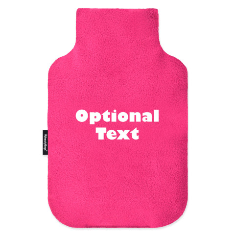 Standard (2 Litre) Size - Fuchsia Pink Fleece Fabric (Personalised with Text)