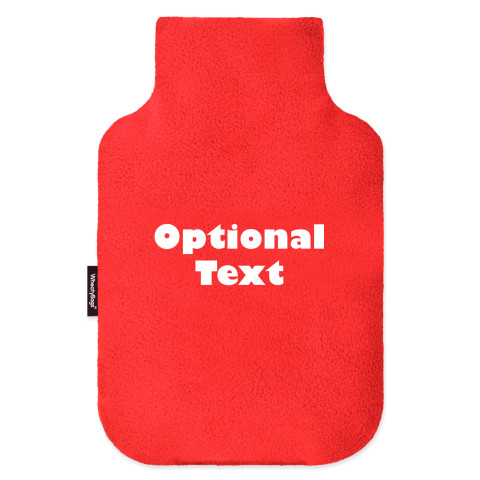 Standard (2 Litre) Size - Red Fleece Fabric (Personalised with Text)
