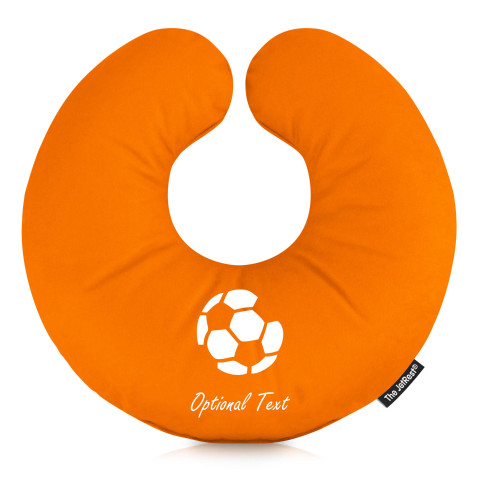 with Football Icon - Orange Mock Suede Polyester Fabric