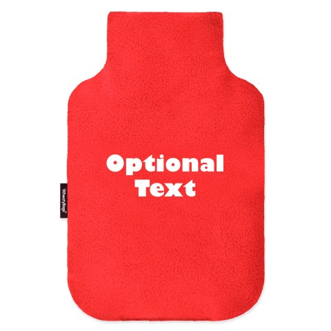 - Standard (2 Litre) - Red Fleece Fabric and Removable Cover (Personalised with Text)