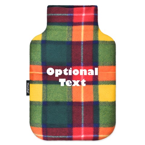 - Standard (2 Litre) - Tartan Colour Check Fleece Fabric and Removable Cover (Personalised with Text)
