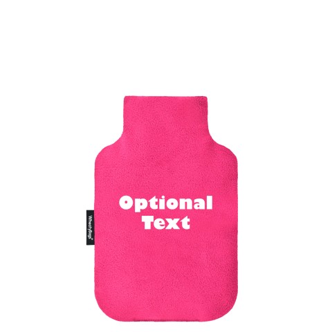 - Mini (750ml) and 'Pillow Case Style' Removable Cover - Fuchsia Pink Fleece Fabric (Personalised with Text)