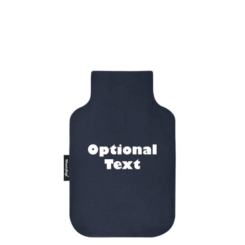 - Mini (750ml) and 'Pillow Case Style' Removable Cover - Navy Blue Cotton Fabric (Personalised with Text)