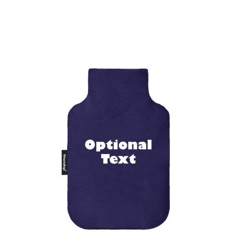 - Mini (750ml) and 'Pillow Case Style' Removable Cover - Navy Blue Fleece Fabric (Personalised with Text)