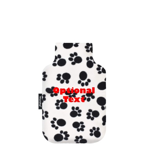 - Mini (750ml) and 'Pillow Case Style' Removable Cover - Paws Print Fleece Fabric (Personalised with Text)