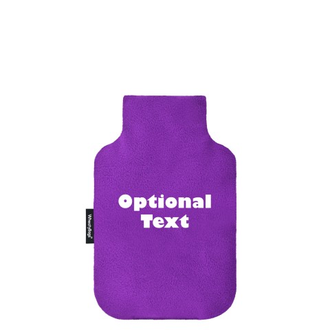 - Mini (750ml) and 'Pillow Case Style' Removable Cover - Purple Fleece Fabric (Personalised with Text)