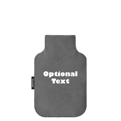 - Mini (750ml) and 'Pillow Case Style' Removable Cover - Grey Fleece Fabric (Personalised with Text)