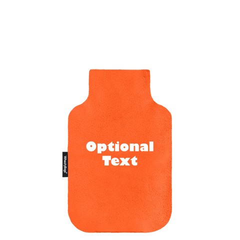 - Mini (750ml) and 'Pillow Case Style' Removable Cover - Orange Fleece Fabric (Personalised with Text)
