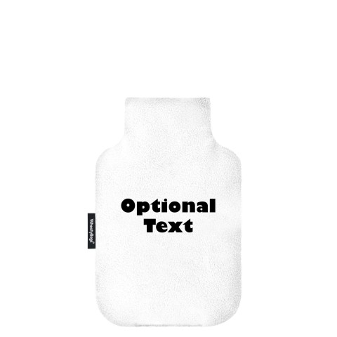- Mini (750ml) and 'Pillow Case Style' Removable Cover - White Fleece Fabric (Personalised with Text)