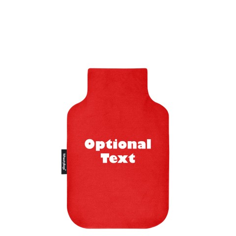- Mini (750ml) and 'Pillow Case Style' Removable Cover - Red Cotton Fabric (Personalised with Text)