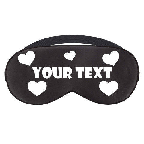 with Love Hearts Theme - Black (Personalised with Text)